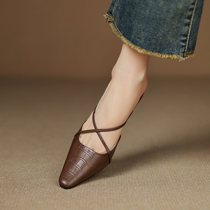 Cris | Mules a Punta con Cinturini Incrociati