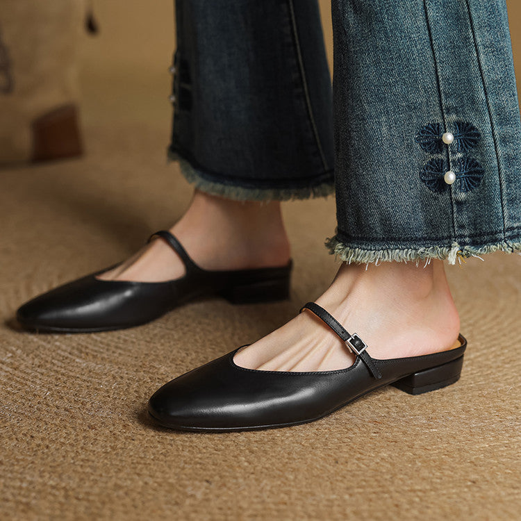 Luciana | Mules Mary Jane a Punta Mandorla