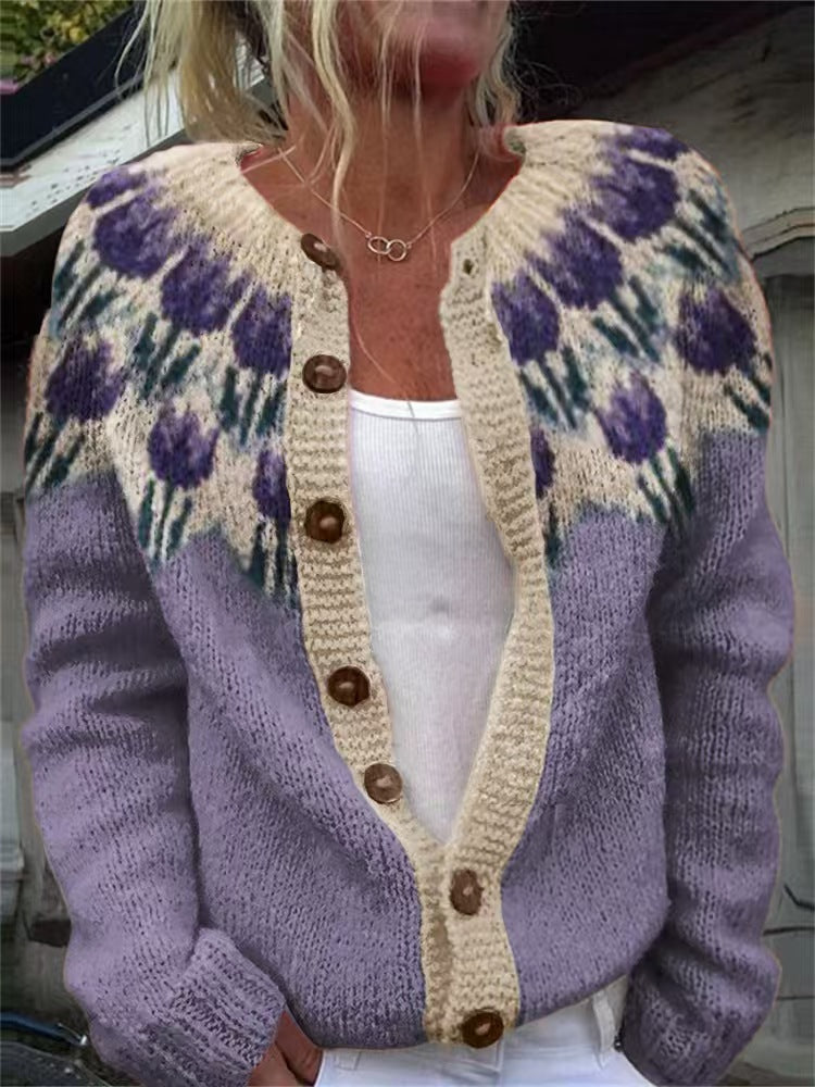 Benedetta | Cardigan con Motivo Floreale