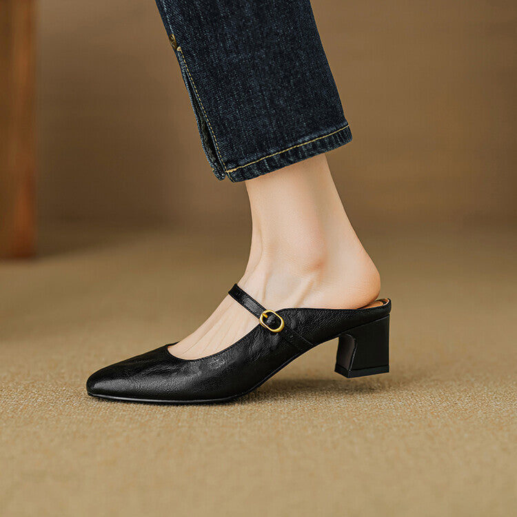 Manuela | Mules Mary Jane con Tacco