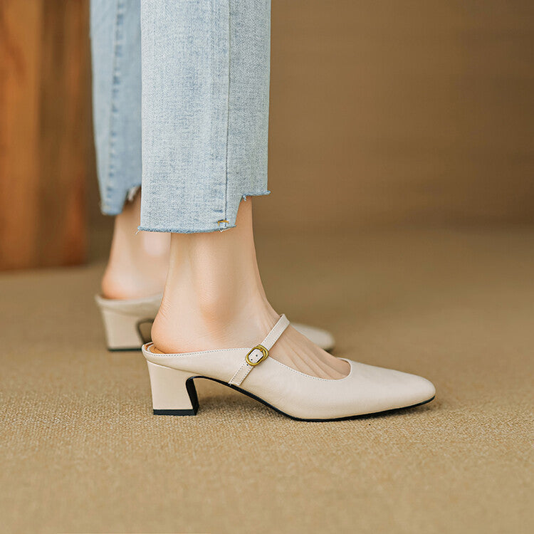 Manuela | Mules Mary Jane con Tacco