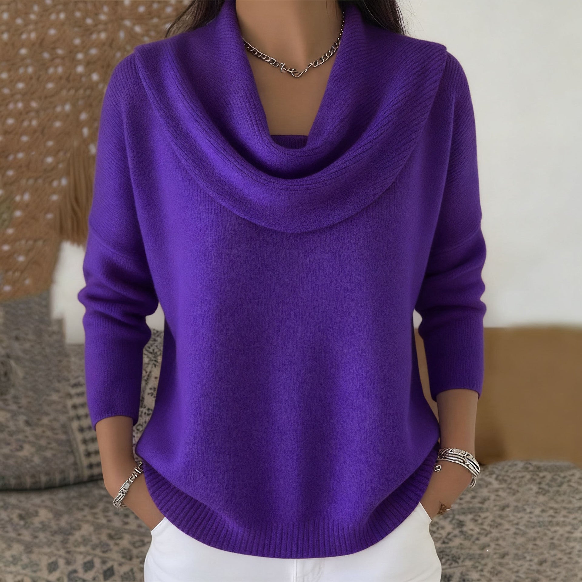 Calista | Maglione con Collo Drappeggiato