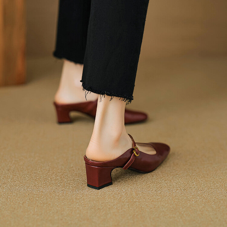 Manuela | Mules Mary Jane con Tacco