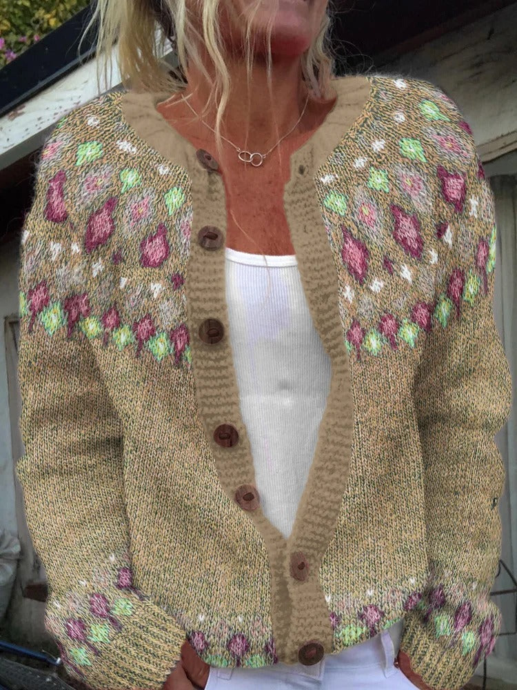 Vittoria | Cardigan con Motivo Floreale