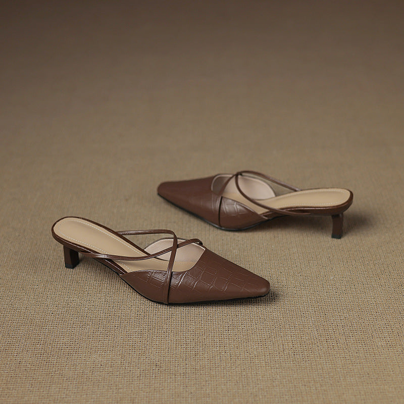 Cris | Mules a Punta con Cinturini Incrociati