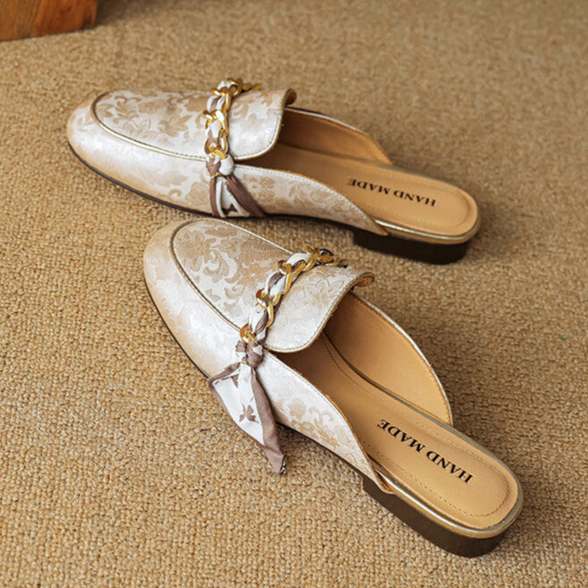 Marisa | Mules Mocassino con Catena Decorativa