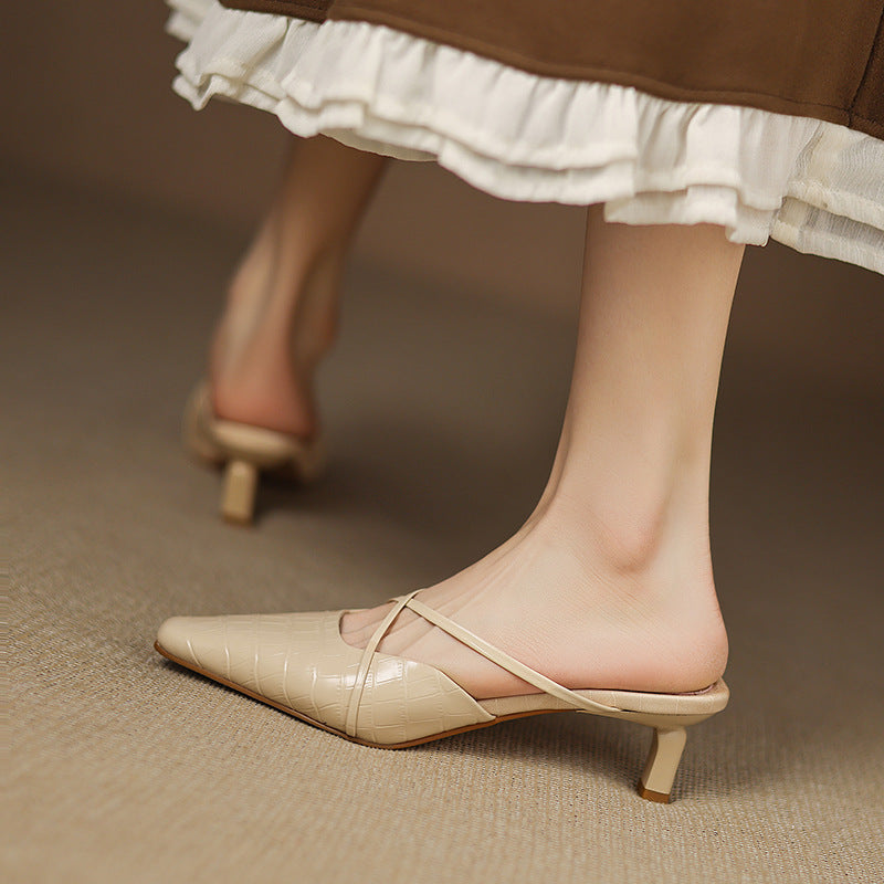 Cris | Mules a Punta con Cinturini Incrociati
