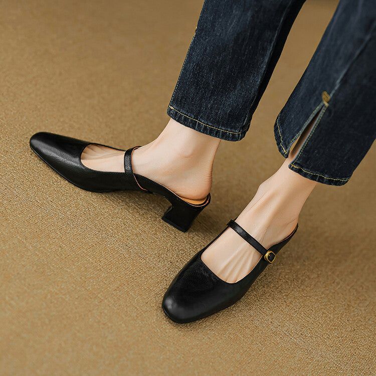 Manuela | Mules Mary Jane con Tacco