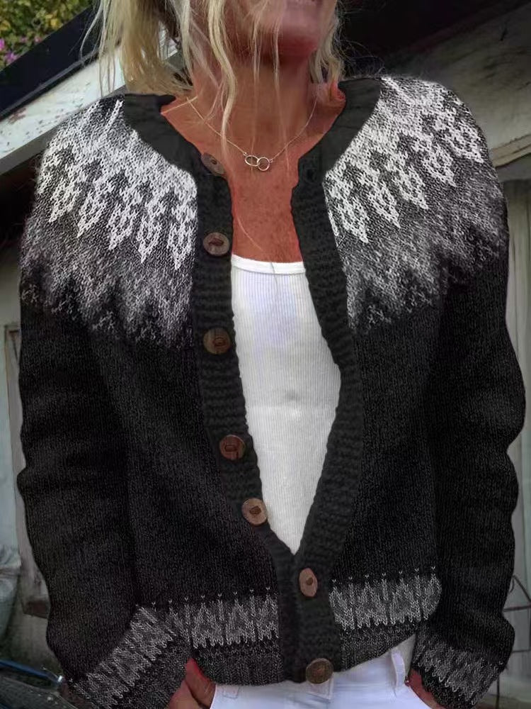 Zoe | Cardigan con Motivo Nordico