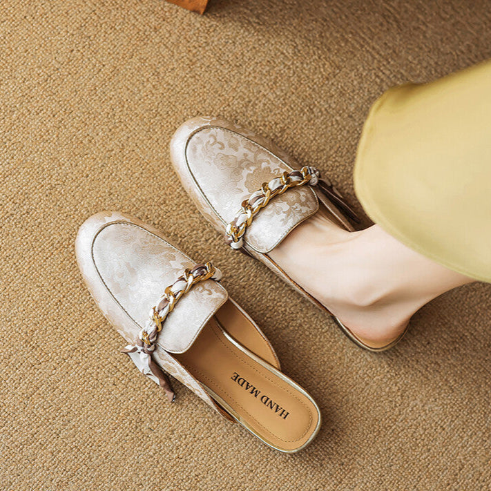 Marisa | Mules Mocassino con Catena Decorativa