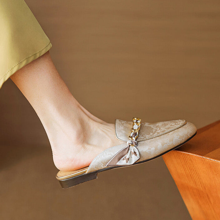Marisa | Mules Mocassino con Catena Decorativa