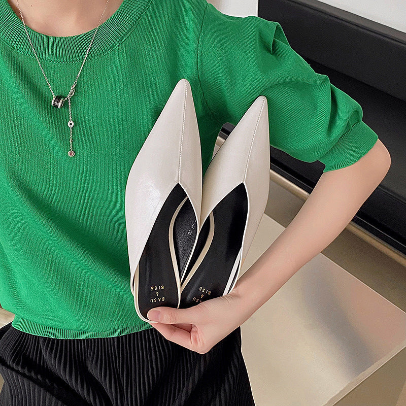 Caterina | Mules a Punta con Scollo a V
