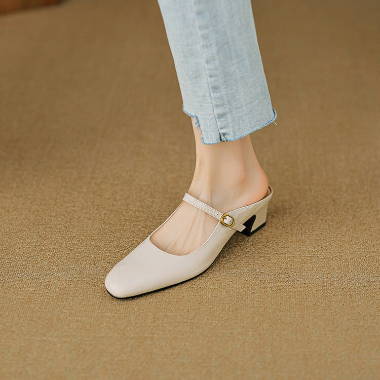 Manuela | Mules Mary Jane con Tacco
