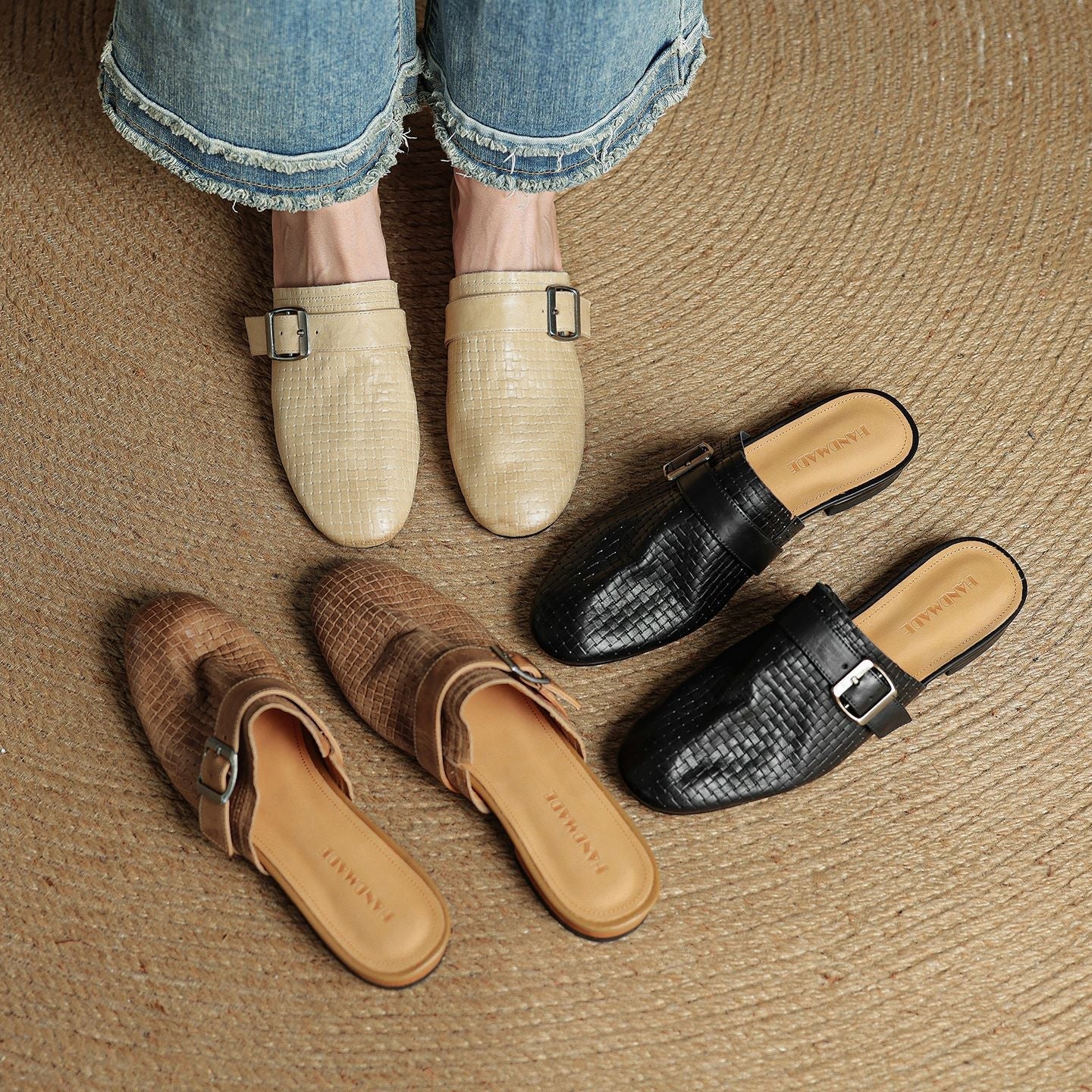 Angela | Mules Intrecciate con Fibbia