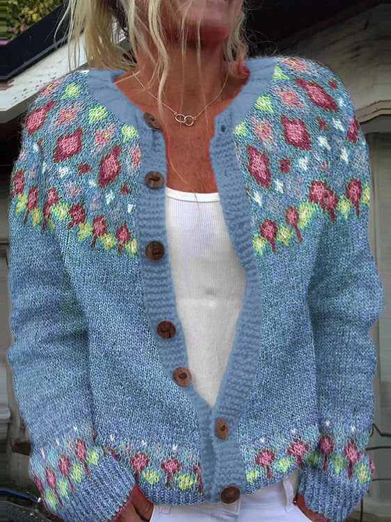 Vittoria | Cardigan con Motivo Floreale