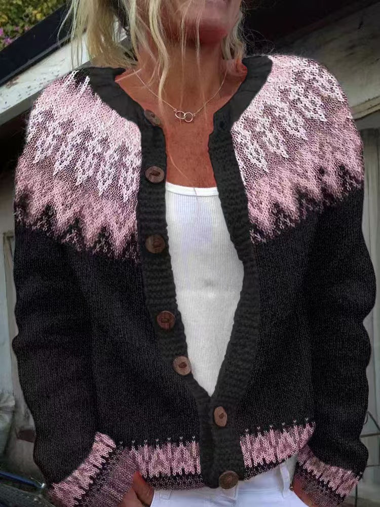 Zoe | Cardigan con Motivo Nordico