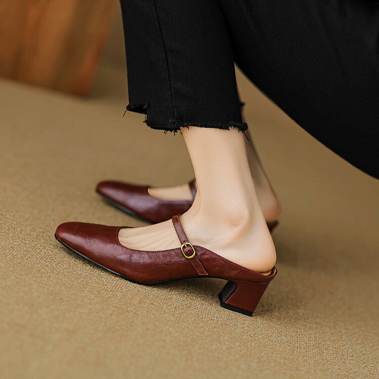 Manuela | Mules Mary Jane con Tacco