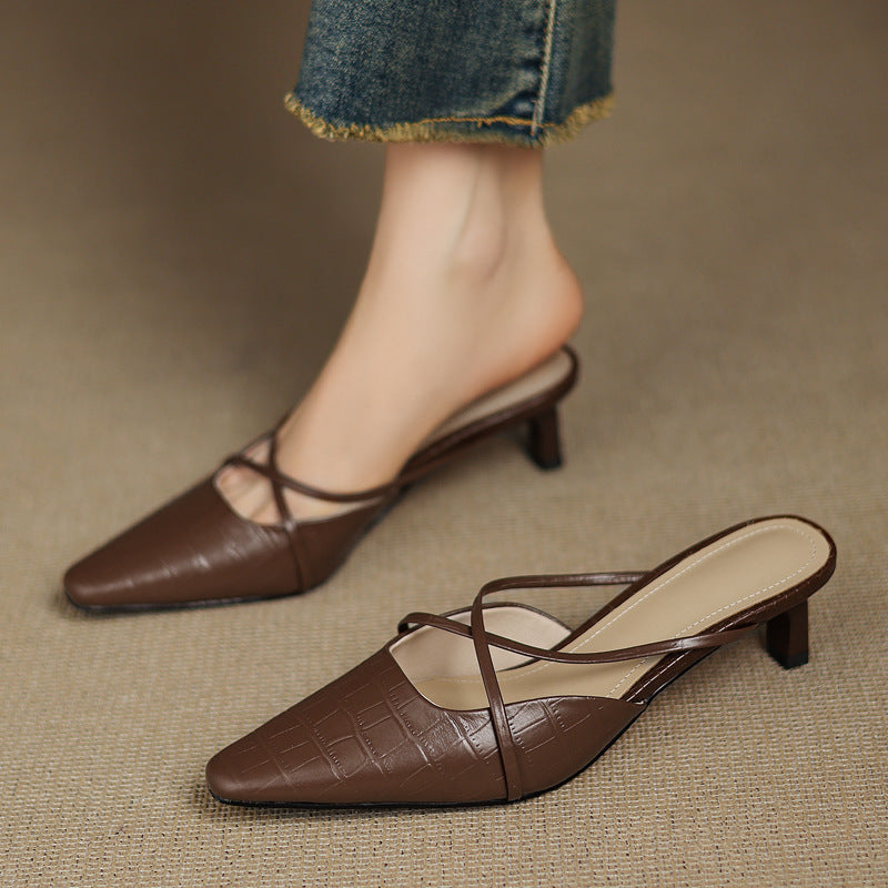 Cris | Mules a Punta con Cinturini Incrociati