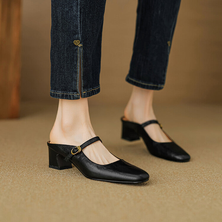 Manuela | Mules Mary Jane con Tacco