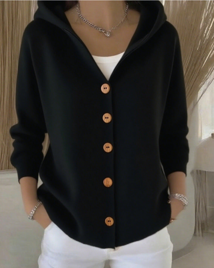 Graziana | Cardigan con Cappuccio e Bottoni