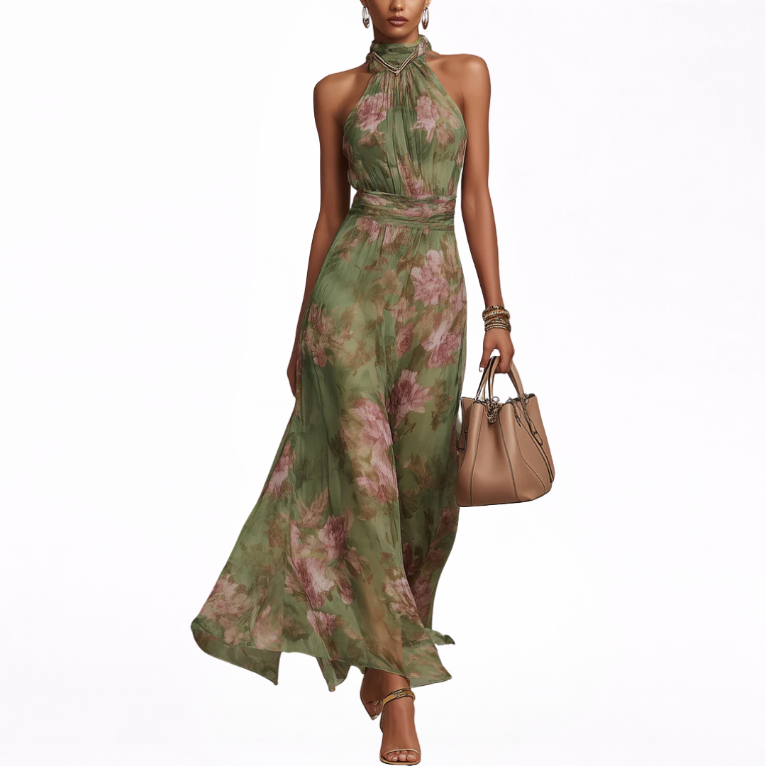 Livia | Abito Maxi Halter Floreale