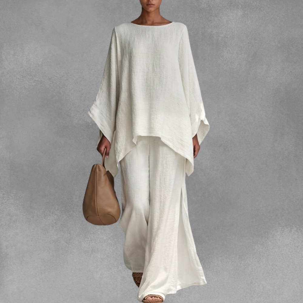 Eleonora | Completo Due Pezzi con Blusa Asimmetrica