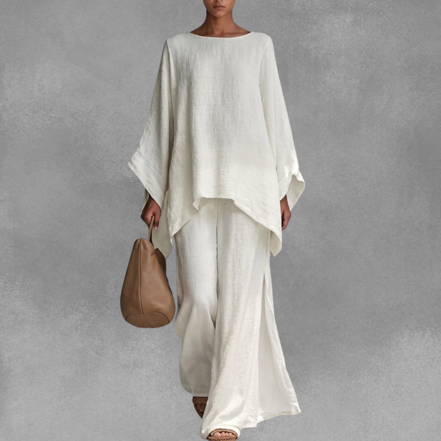 Eleonora | Completo Due Pezzi con Blusa Asimmetrica