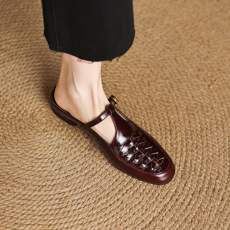 Riza | Mules Intrecciate con Cinturino