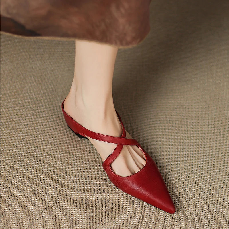 Carmela | Mules a Punta con Cinturini Incrociati