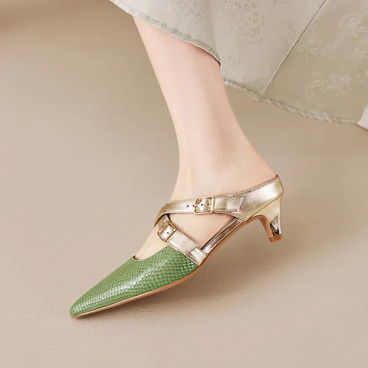 Ludovica | Mules a Punta con Cinturini Incrociati