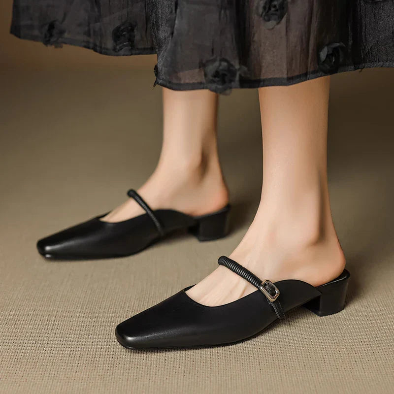 Lisa | Mules Mary Jane a Punta Quadrata