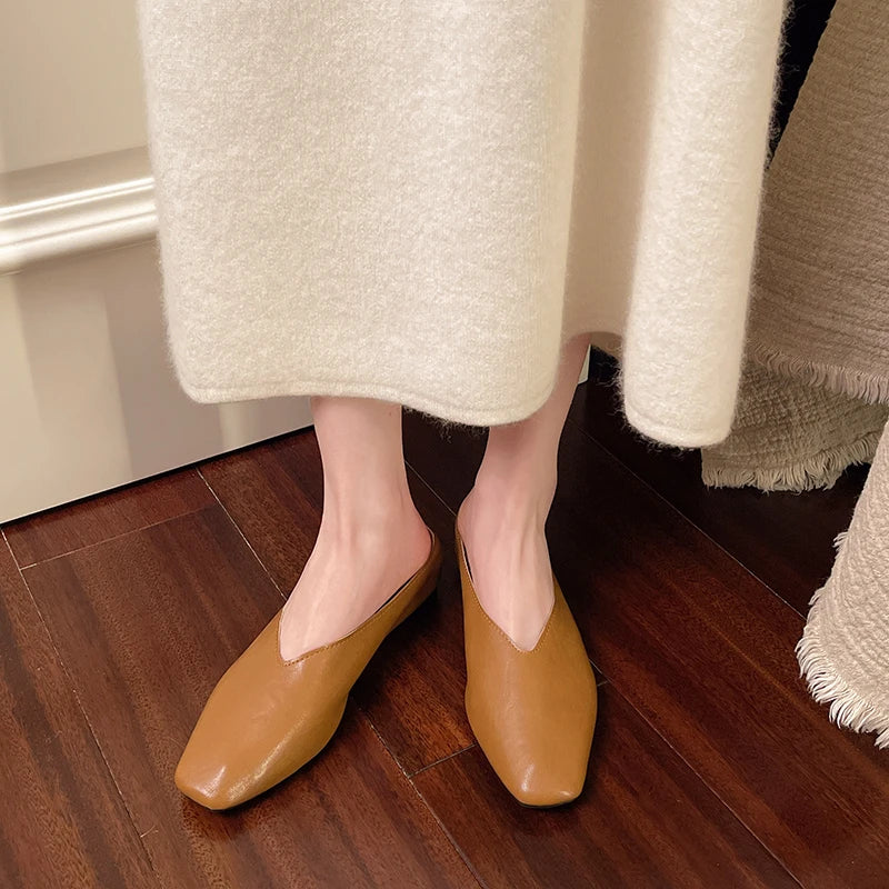 Beatrice | Mules Metallizzate a Punta Quadrata