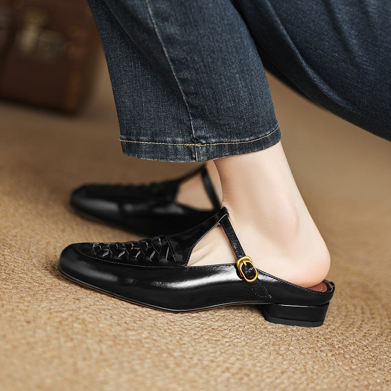 Riza | Mules Intrecciate con Cinturino