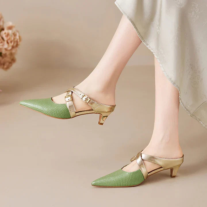 Ludovica | Mules a Punta con Cinturini Incrociati