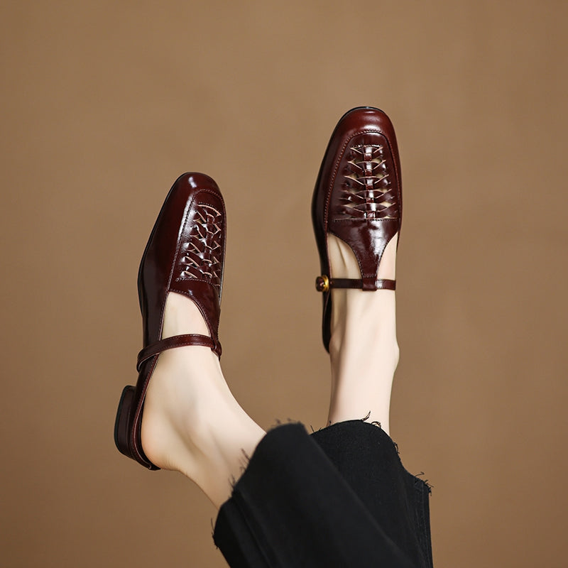 Riza | Mules Intrecciate con Cinturino