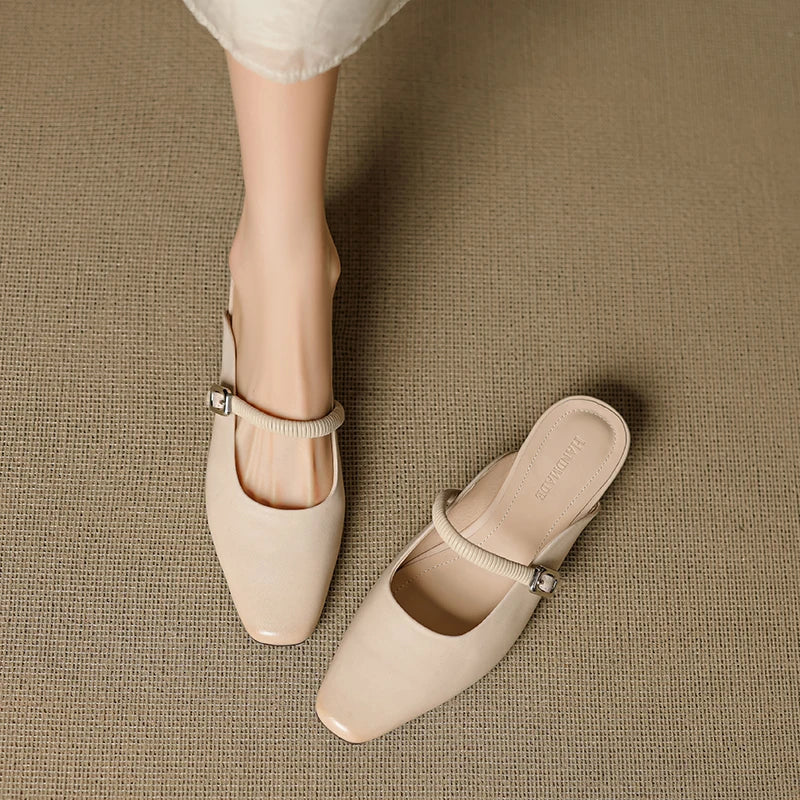 Lisa | Mules Mary Jane a Punta Quadrata