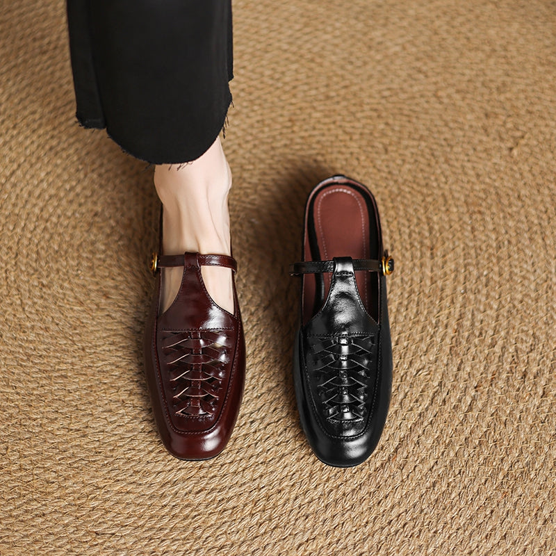 Riza | Mules Intrecciate con Cinturino