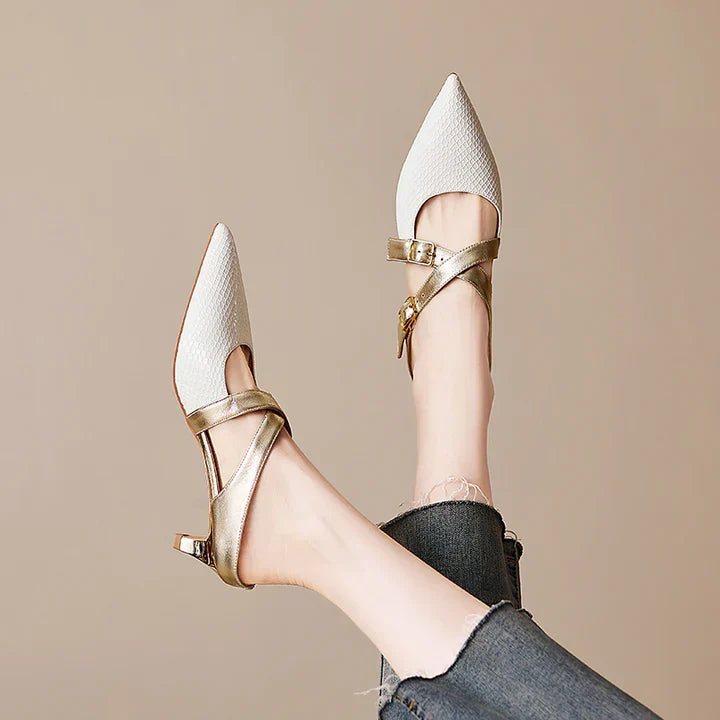 Ludovica | Mules a Punta con Cinturini Incrociati