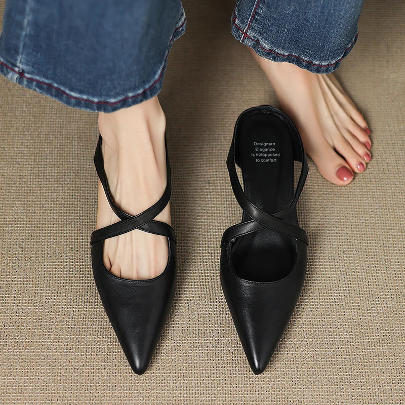 Carmela | Mules a Punta con Cinturini Incrociati