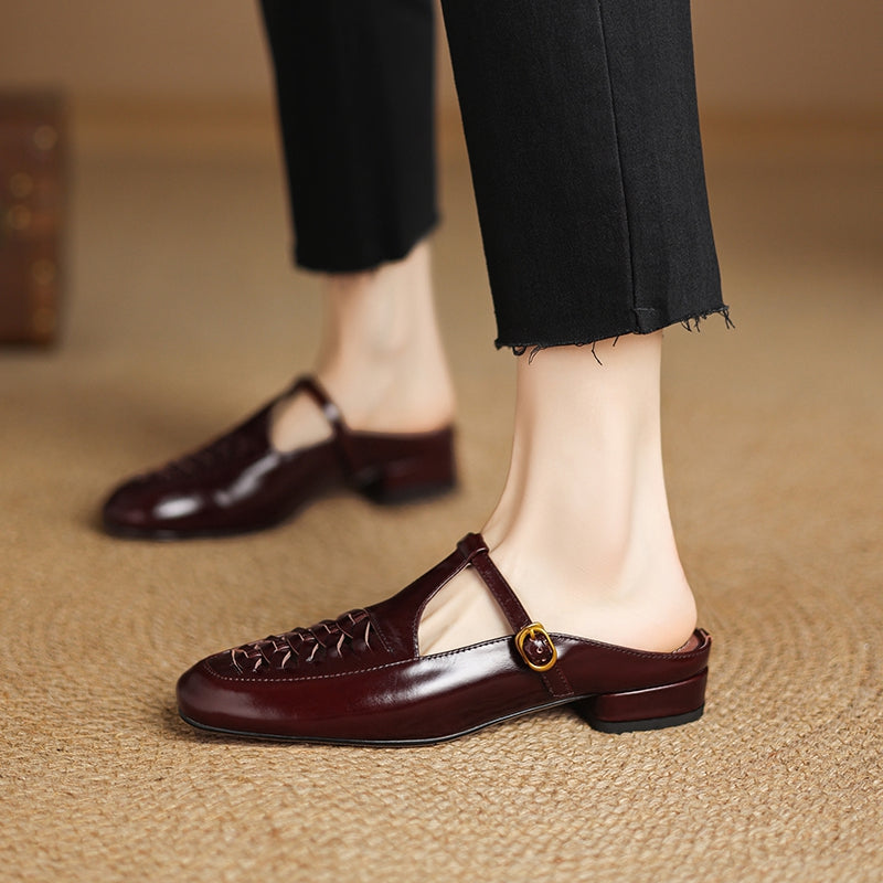 Riza | Mules Intrecciate con Cinturino