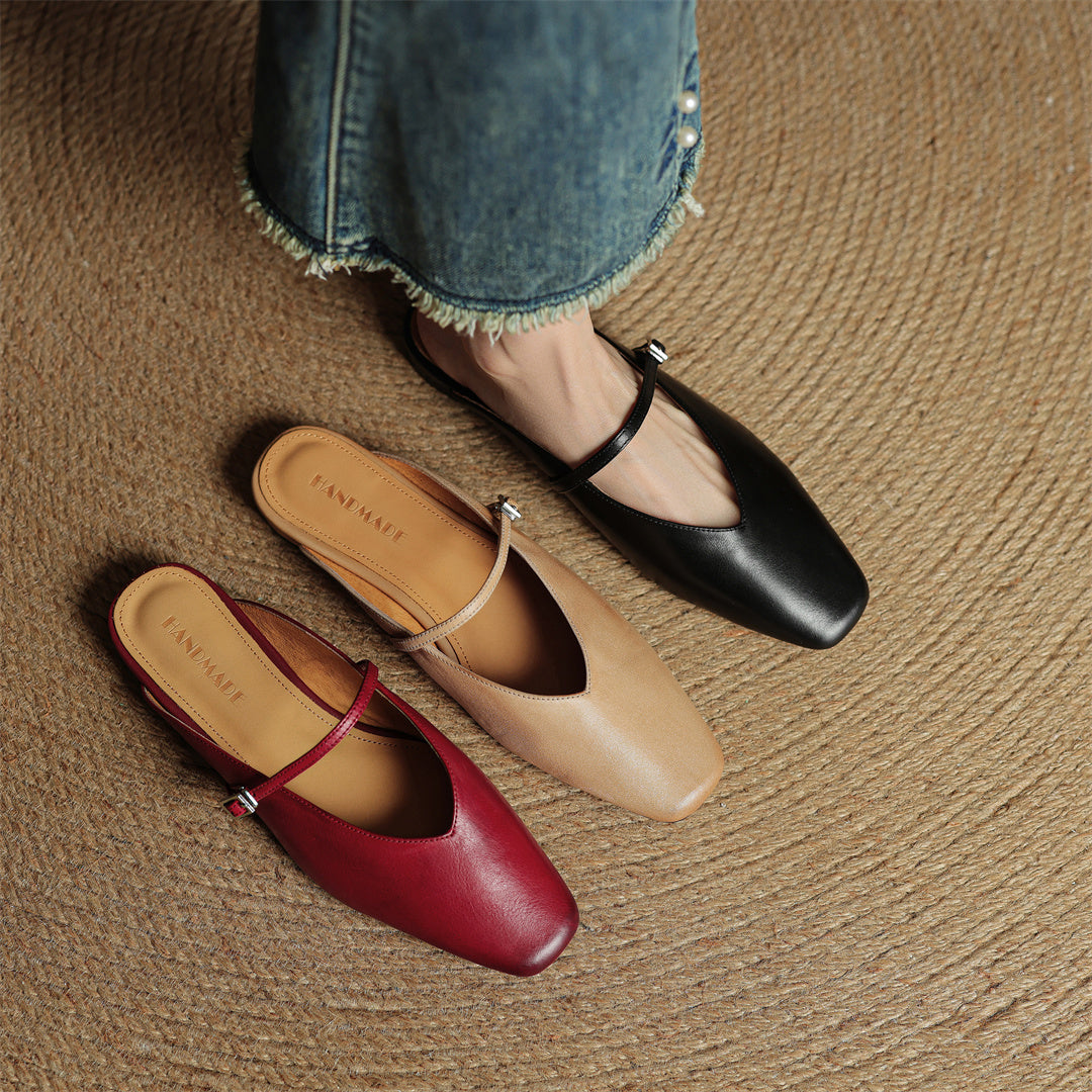 Carol | Mules Mary Jane a Punta Quadrata