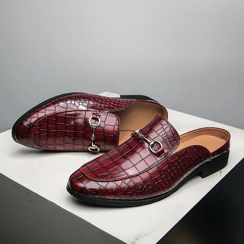 Marianna | Mules Mocassino Effetto Coccodrillo