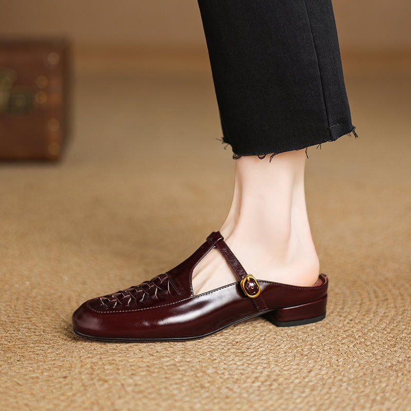 Riza | Mules Intrecciate con Cinturino