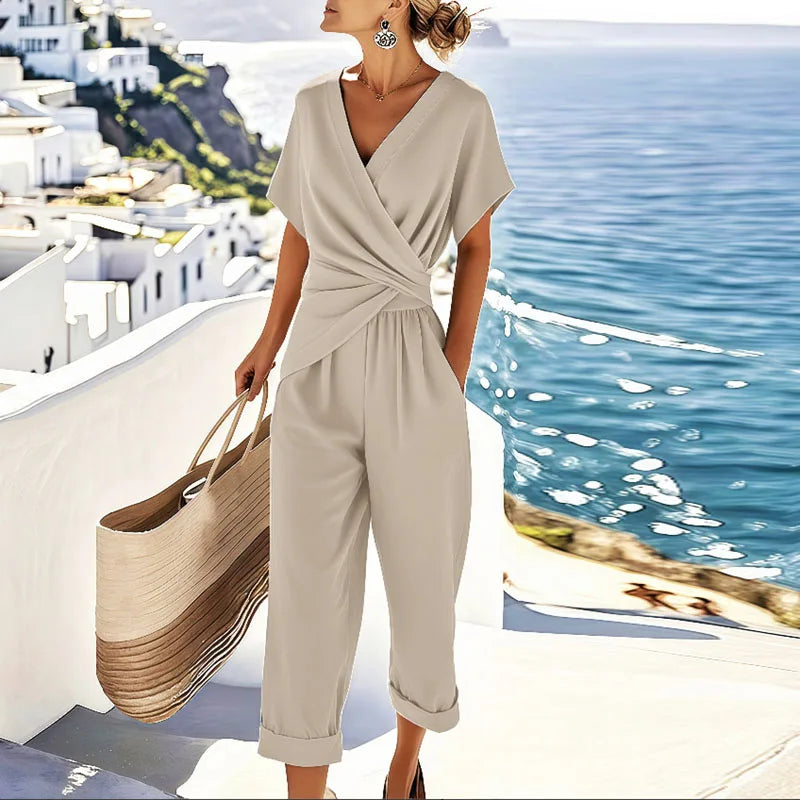 Elisa | Tuta Elegante con Scollo Incrociato