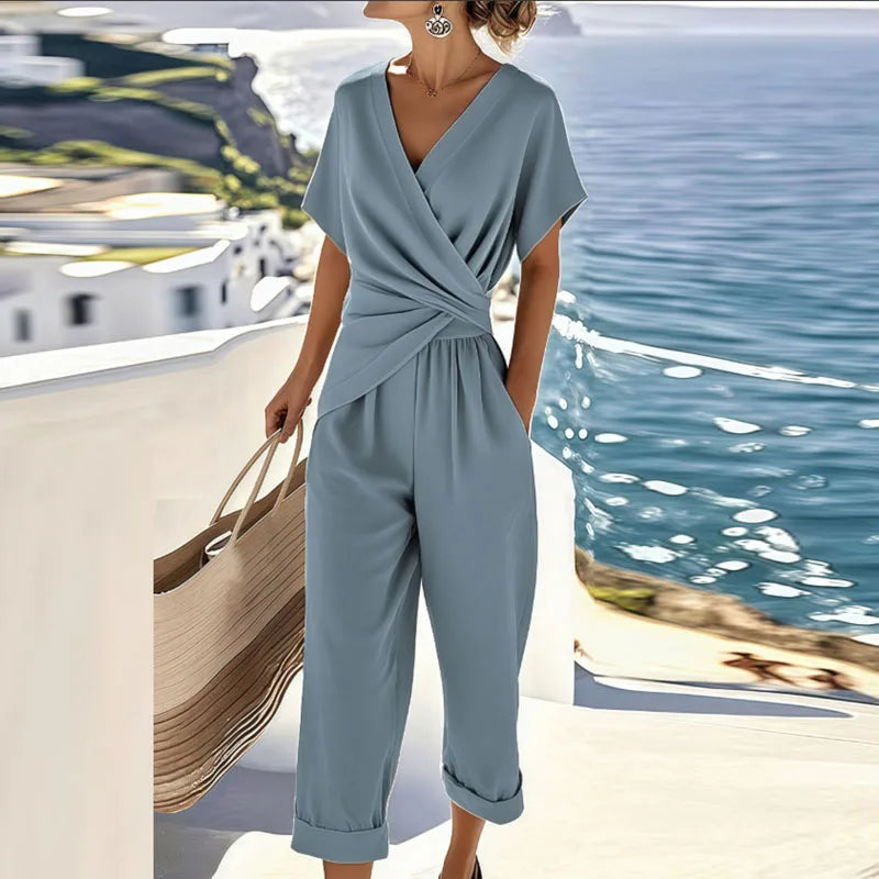 Elisa | Tuta Elegante con Scollo Incrociato