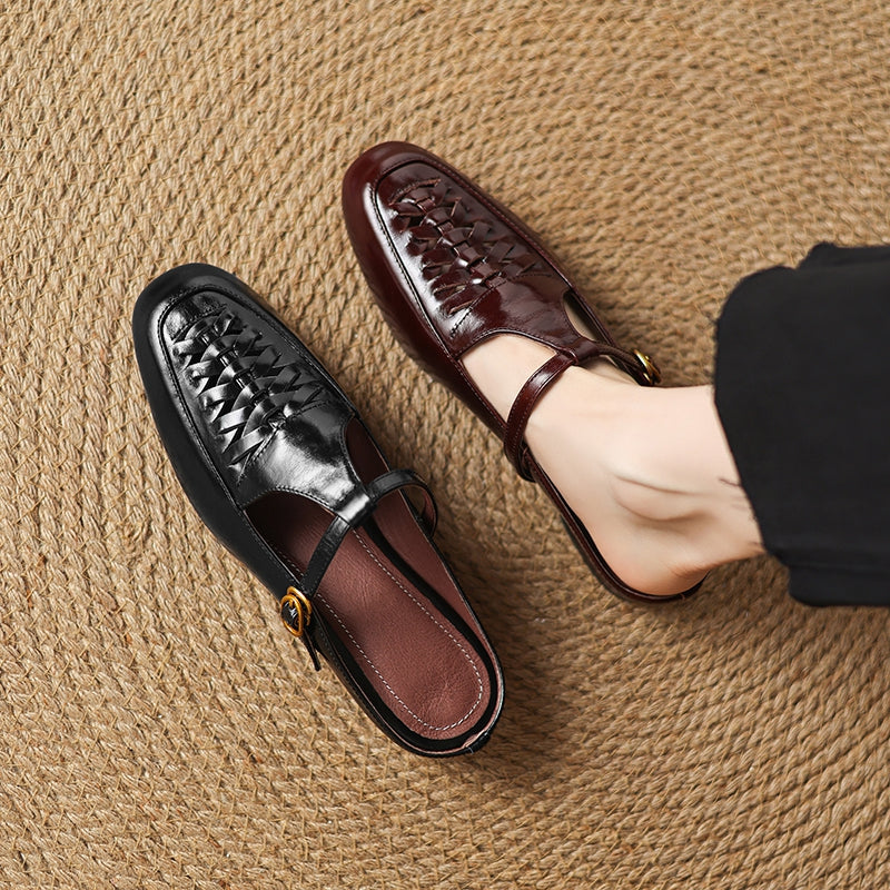 Riza | Mules Intrecciate con Cinturino