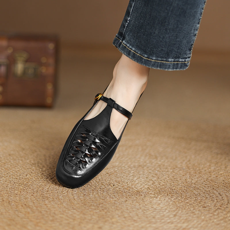 Riza | Mules Intrecciate con Cinturino