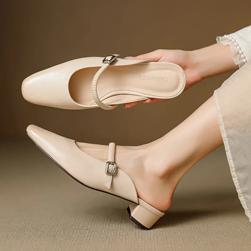 Lisa | Mules Mary Jane a Punta Quadrata