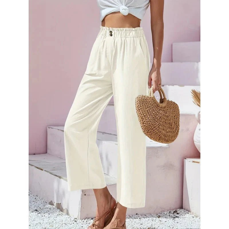 Soléa | pantaloni estivi in lino-cotone