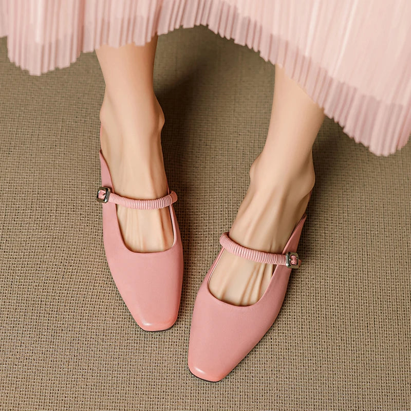 Lisa | Mules Mary Jane a Punta Quadrata